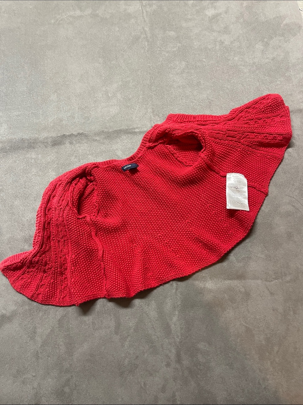 GAP Bright Red Cable-Knit Peplum Cardigan - Picture 4 of 6